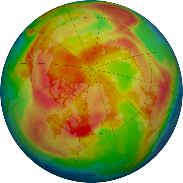 Arctic ozone map for 18 February 1985